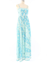Emilio Pucci Aqua Cotton Maxi Dress Dress arcadeshops.com
