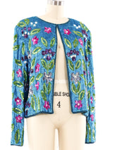 Mary McFadden Sequin Embellished Floral Jacket Jacket arcadeshops.com