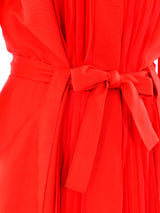 Oscar de la Renta Pleated Silk Dress Dress arcadeshops.com