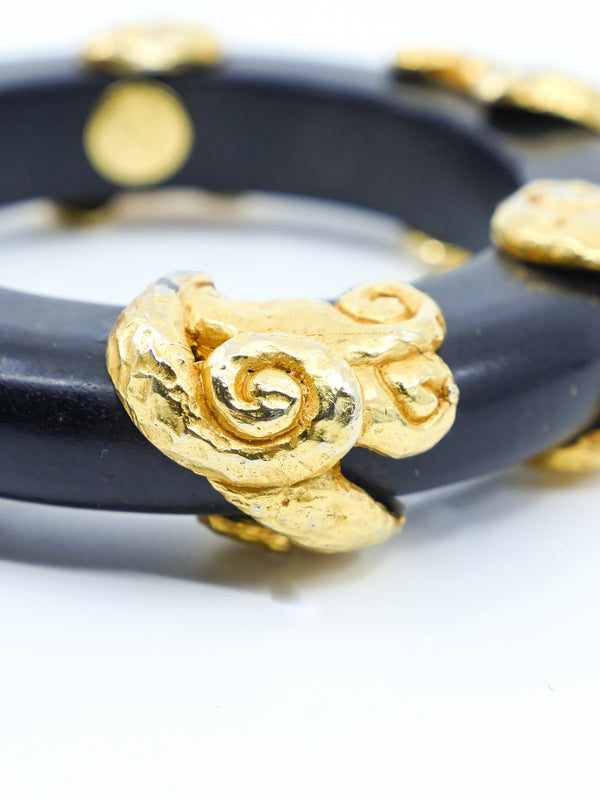 Dominique Aurientis Embellished Wood Bangle Accessory arcadeshops.com