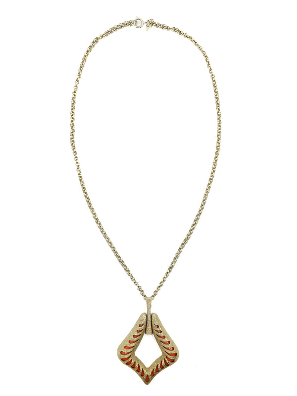 Goldtone Flame Pendant Accessory arcadeshops.com