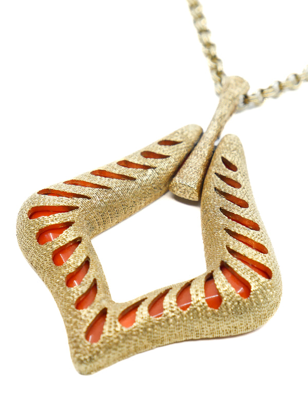Goldtone Flame Pendant Accessory arcadeshops.com