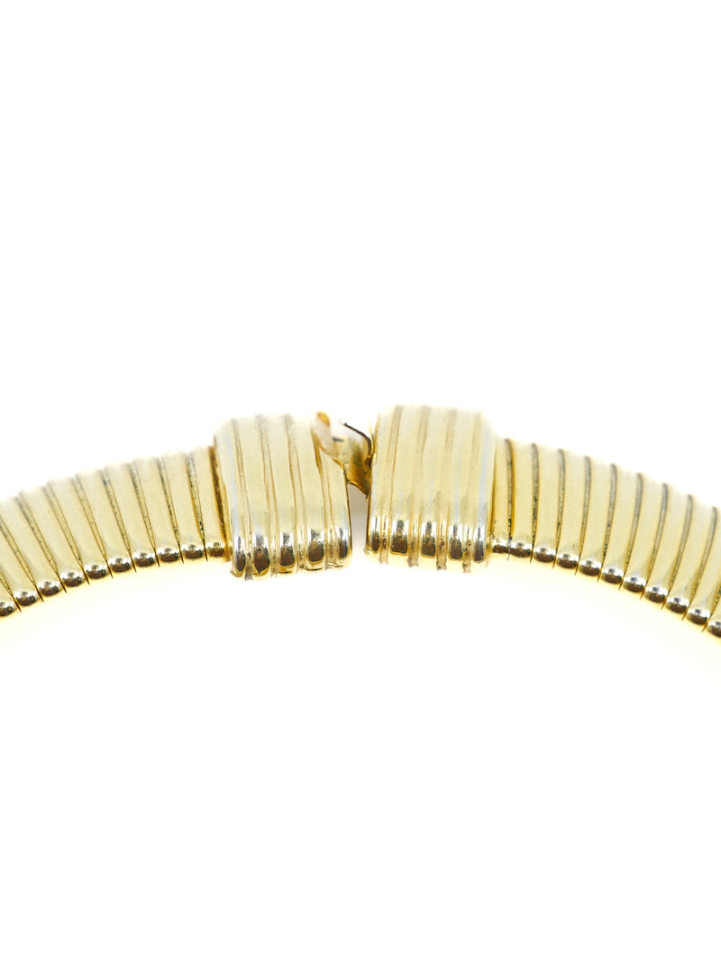 Goldtone Ribbed Collar Accessory arcadeshops.com