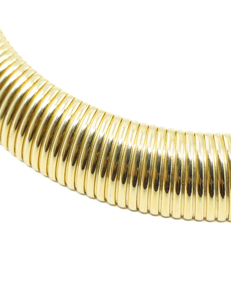 Goldtone Ribbed Collar Accessory arcadeshops.com