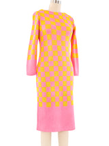 1960's Neon Checker Knit Dress Dress arcadeshops.com