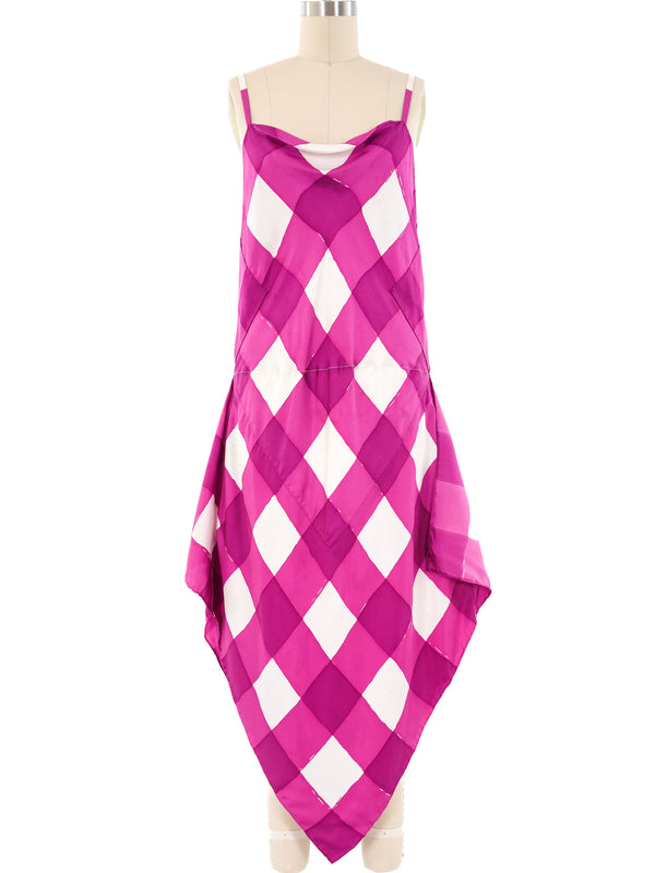 Balenciaga Checker Printed Scarf Dress Dress arcadeshops.com