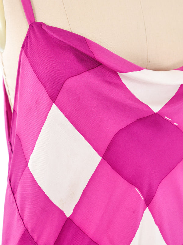 Balenciaga Checker Printed Scarf Dress Dress arcadeshops.com