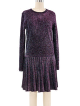 Chanel Metallic Knit Pleated Dress Dress arcadeshops.com