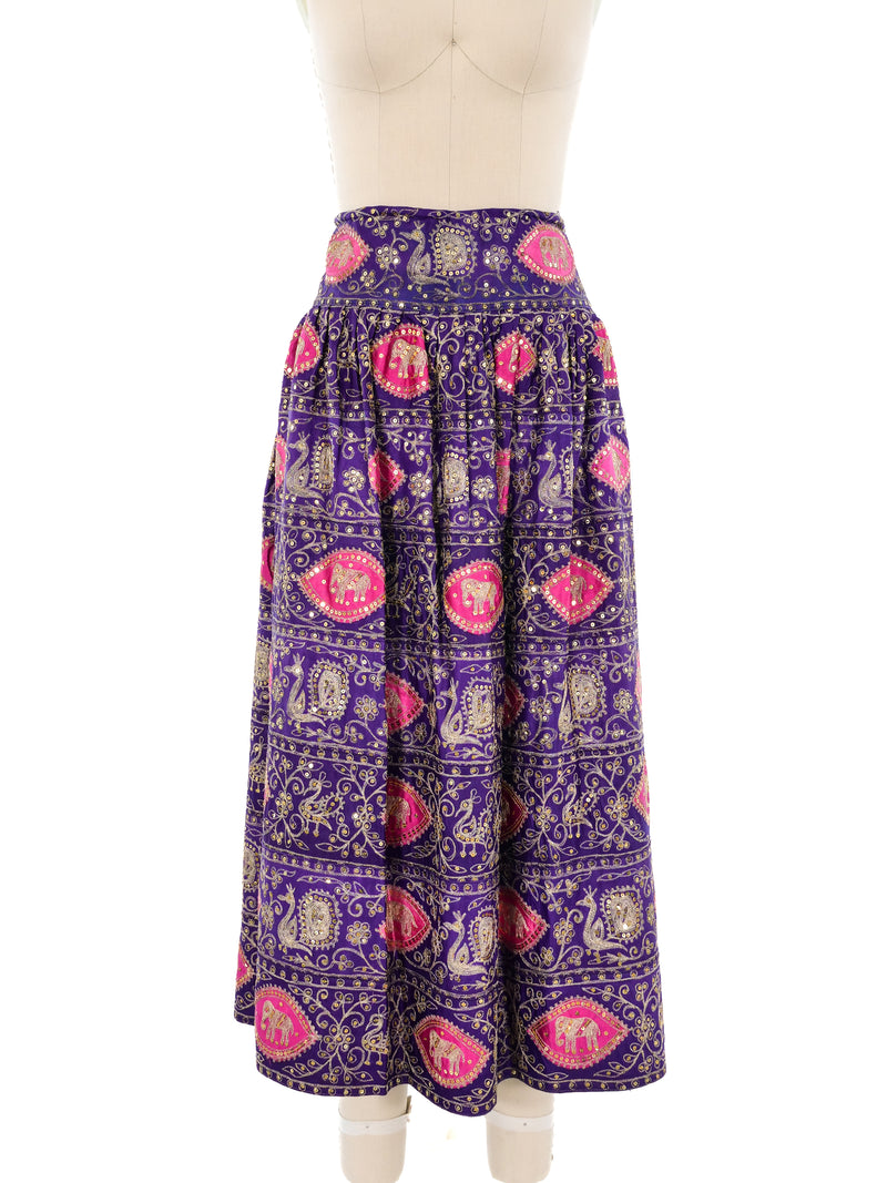 Embellished Silk Indian Skirt Bottom arcadeshops.com