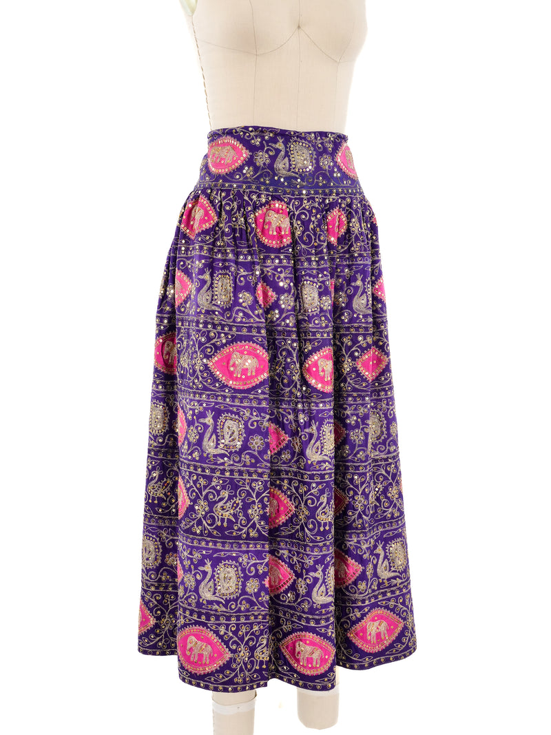 Embellished Silk Indian Skirt Bottom arcadeshops.com