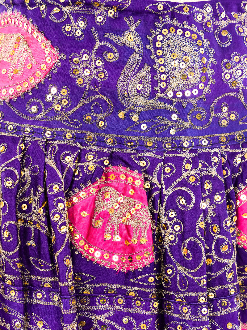 Embellished Silk Indian Skirt Bottom arcadeshops.com