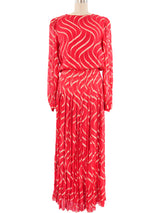 Metallic Red Chiffon Maxi Dress Dress arcadeshops.com