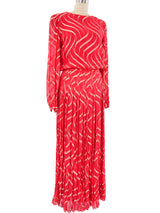 Metallic Red Chiffon Maxi Dress Dress arcadeshops.com