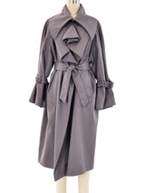 Claude Montana Grey Trench Coat Outerwear arcadeshops.com