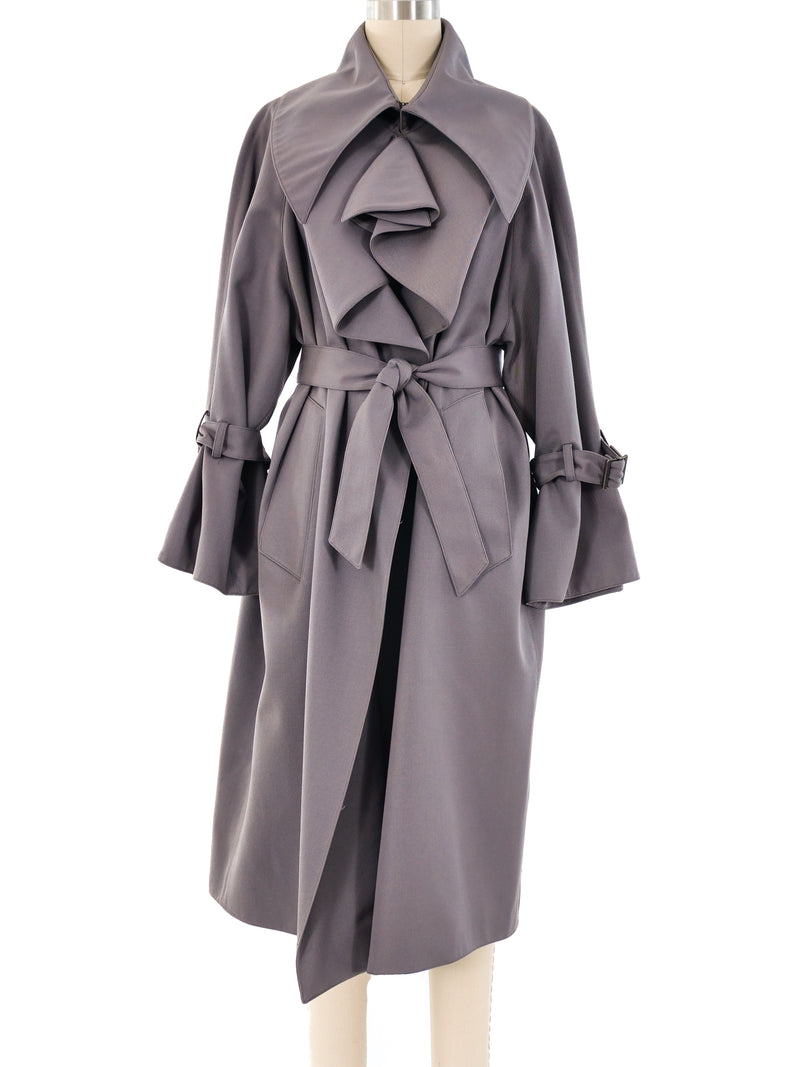 Claude Montana Grey Trench Coat Outerwear arcadeshops.com