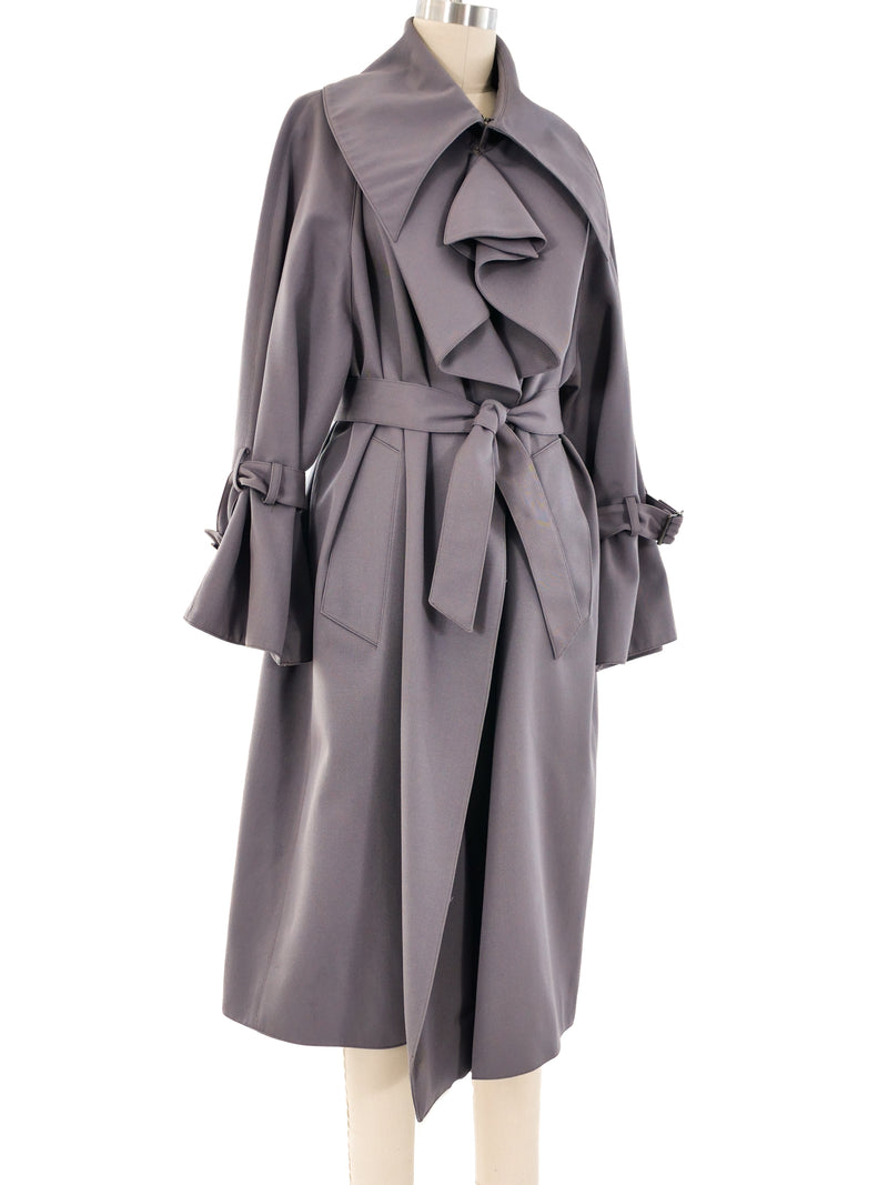 Claude Montana Grey Trench Coat Outerwear arcadeshops.com