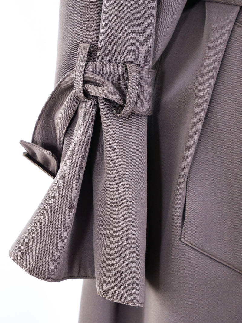 Claude Montana Grey Trench Coat Outerwear arcadeshops.com
