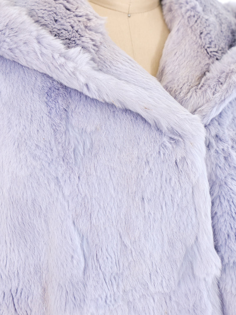 Lavender Sheared Rabbit Fur Coat Outerwear arcadeshops.com
