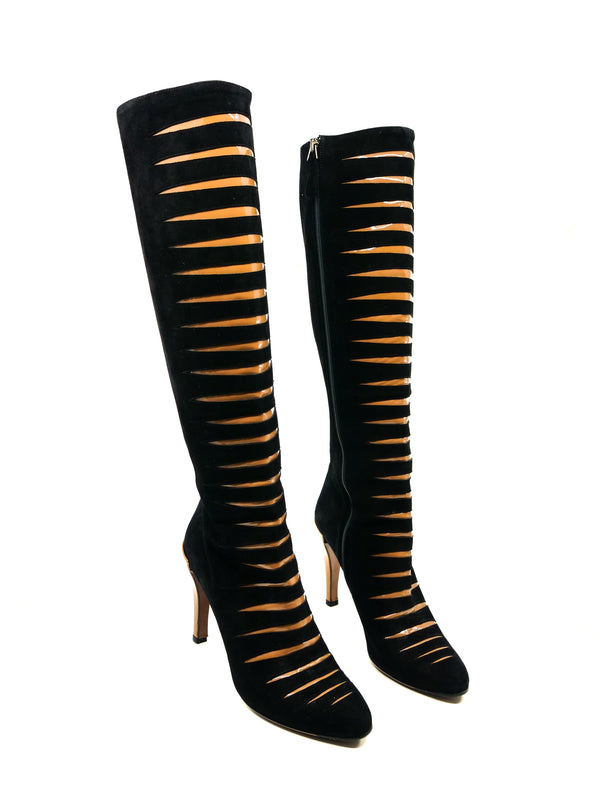 Alaia Suede Knee High Boots, 38 Accessory arcadeshops.com