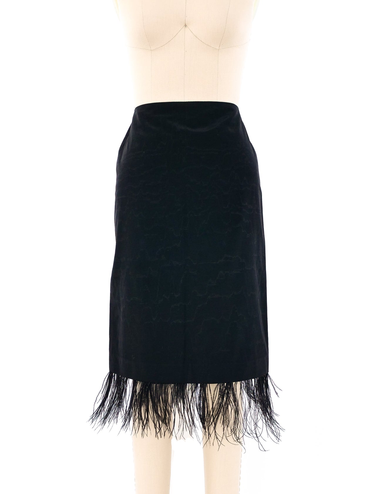 Alexander Mcqueen Ostrich Feather Trimmed Skirt