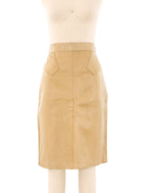 Alaia Leather Midi Skirt Bottom arcadeshops.com