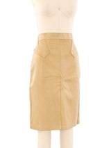 Alaia Leather Midi Skirt Bottom arcadeshops.com