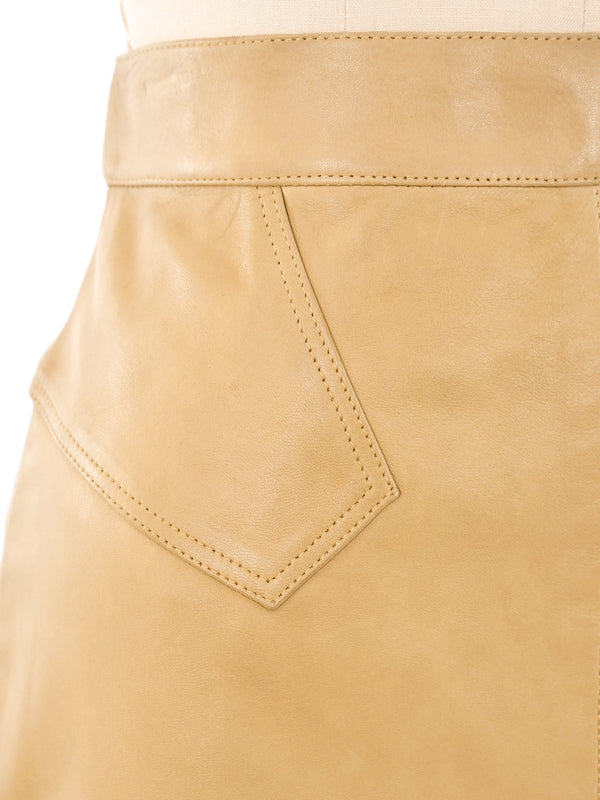 Alaia Leather Midi Skirt Bottom arcadeshops.com