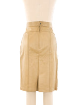 Alaia Leather Midi Skirt Bottom arcadeshops.com