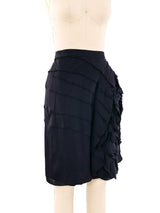 Yves Saint Laurent Ruffled Silk Skirt Bottom arcadeshops.com