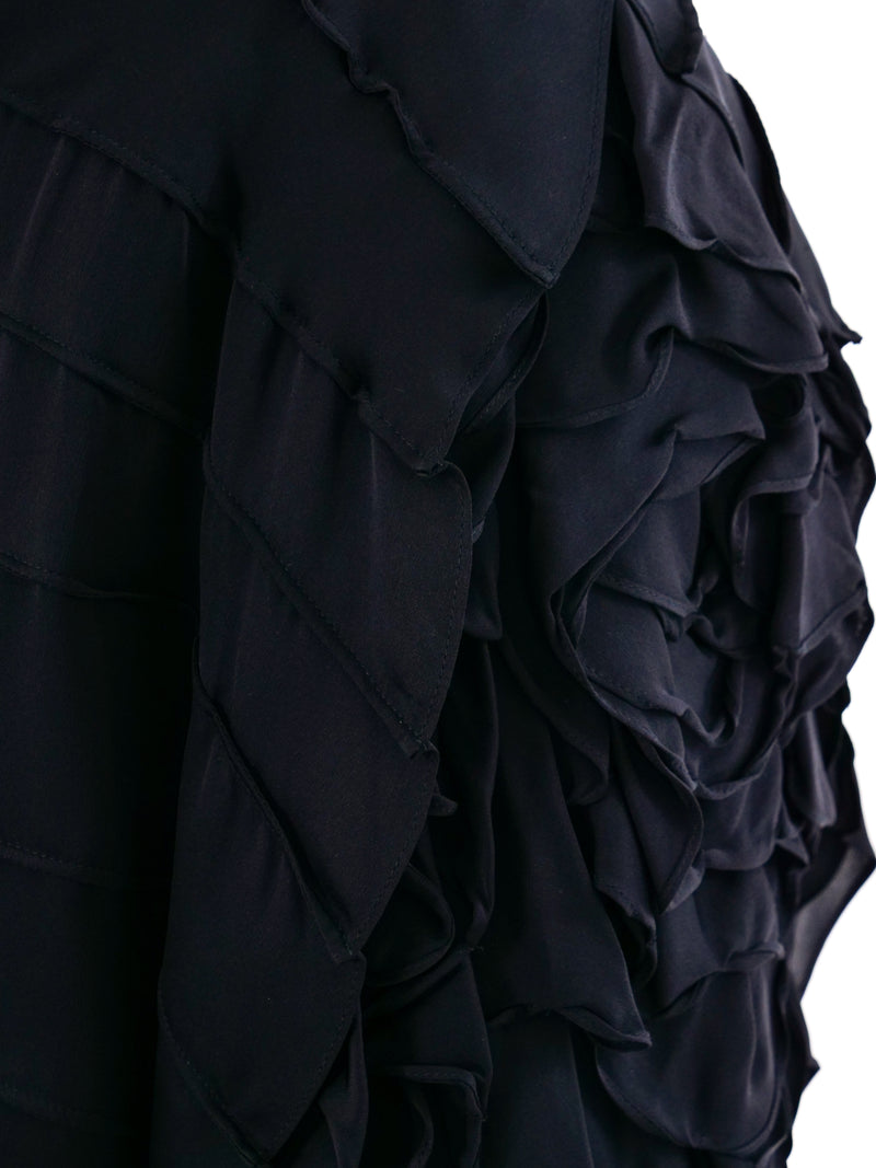 Yves Saint Laurent Ruffled Silk Skirt Bottom arcadeshops.com