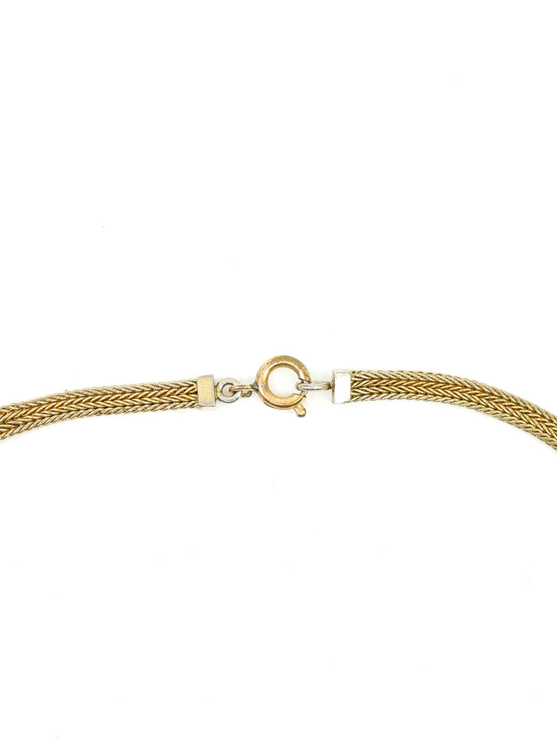 Christian Dior Goldtone Feather Pendant Choker Accessory arcadeshops.com