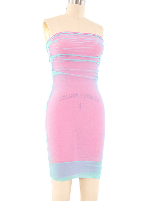 Plein Sud Cotton Candy Mesh Tube Dress Dress arcadeshops.com