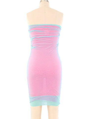 strapless open back dress Plein Sud Cotton Candy Mesh Tube Dress