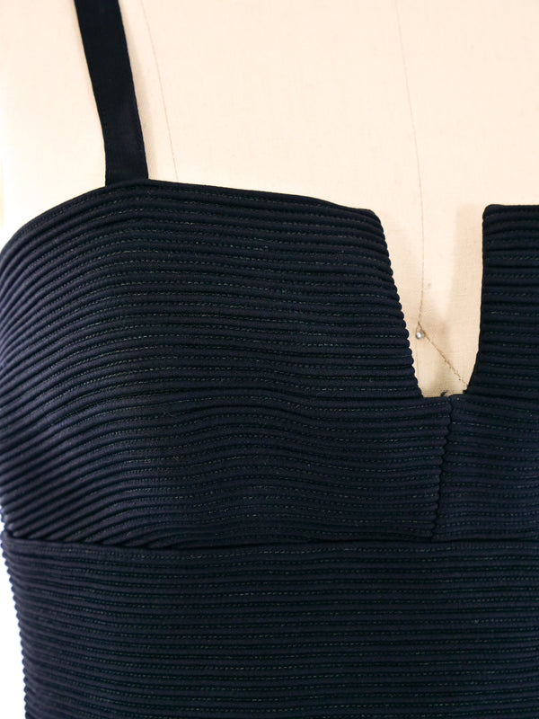 Gianni Versace Ribbed Silk Bustier Top Top arcadeshops.com