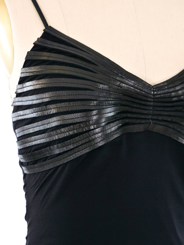 Jitrois Leather Trimmed Silk Tank Top arcadeshops.com