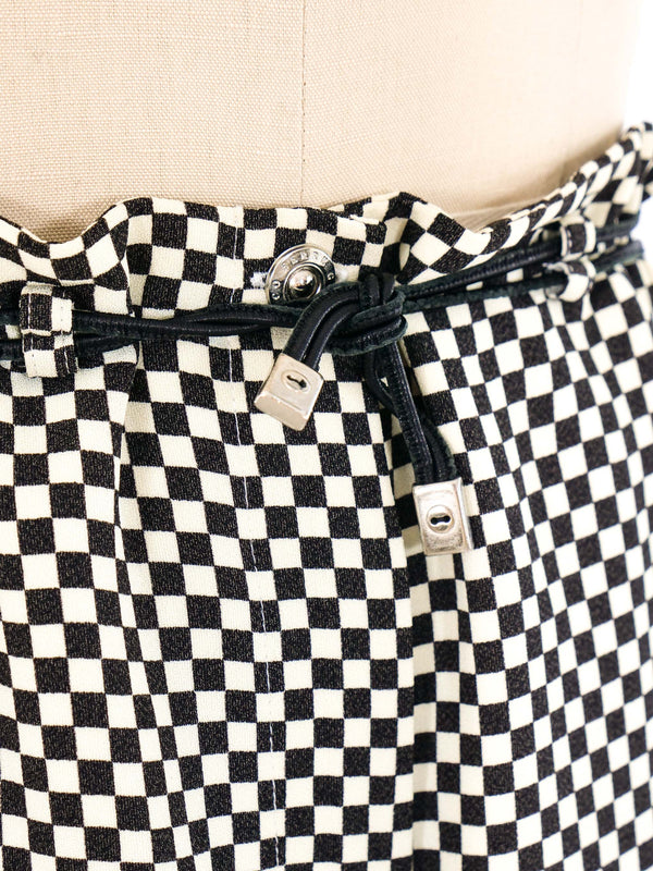 Gianfranco Ferre Checkered Drawstring Trousers Bottom arcadeshops.com
