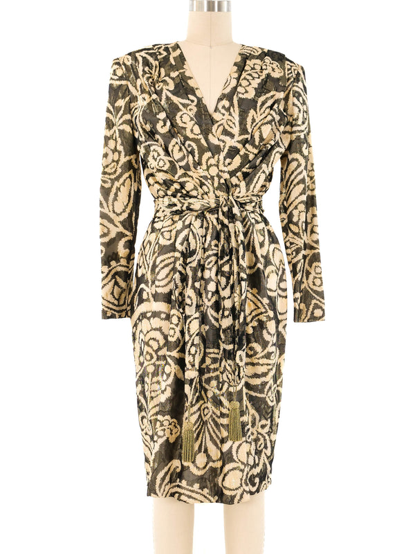 Metallic Floral Chiffon Dress Dress arcadeshops.com