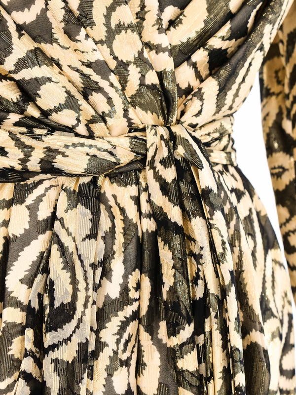 Metallic Floral Chiffon Dress Dress arcadeshops.com