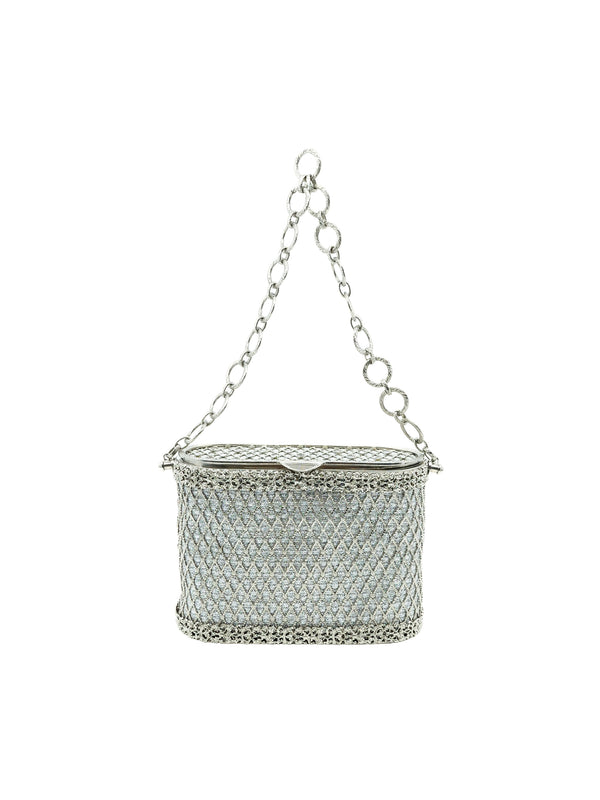 Silver Lattice Box Bag Accessory arcadeshops.com