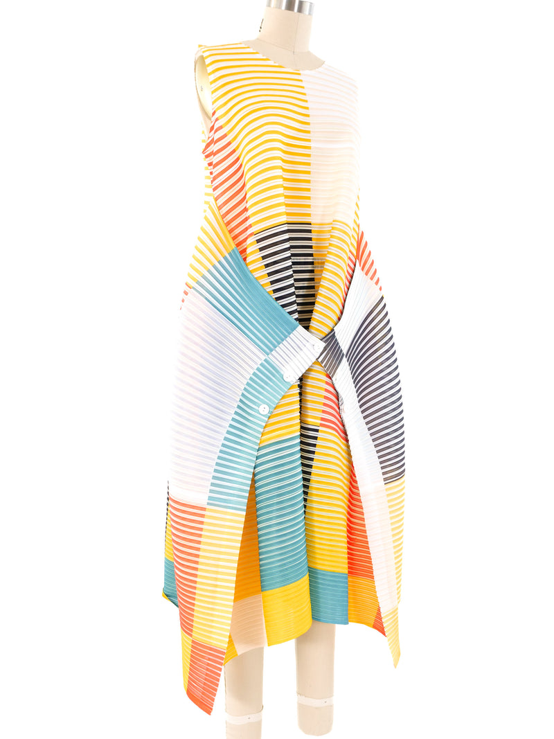 Checker Printed Pleated Dress Dress arcadeshops.com