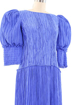 Mary McFadden Periwinkle Plisse Gown Dress arcadeshops.com