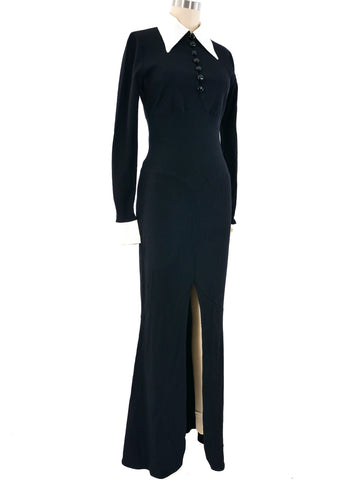 Karl Lagerfeld Tuxedo Style Maxi Dress