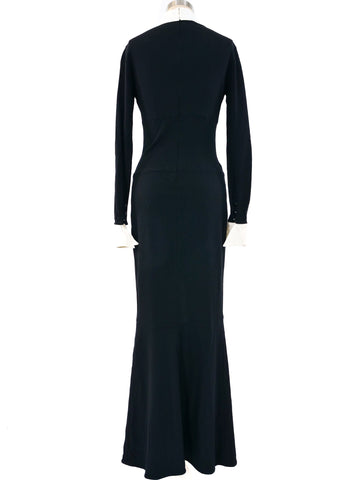 karl lagerfeld maxi dress Karl Lagerfeld Tuxedo Style Maxi Dress