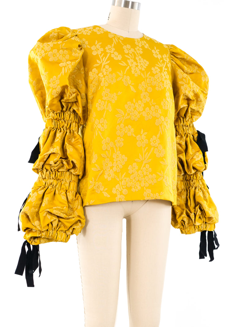 Dries Van Noten Brocade Puff Sleeve Top Top arcadeshops.com