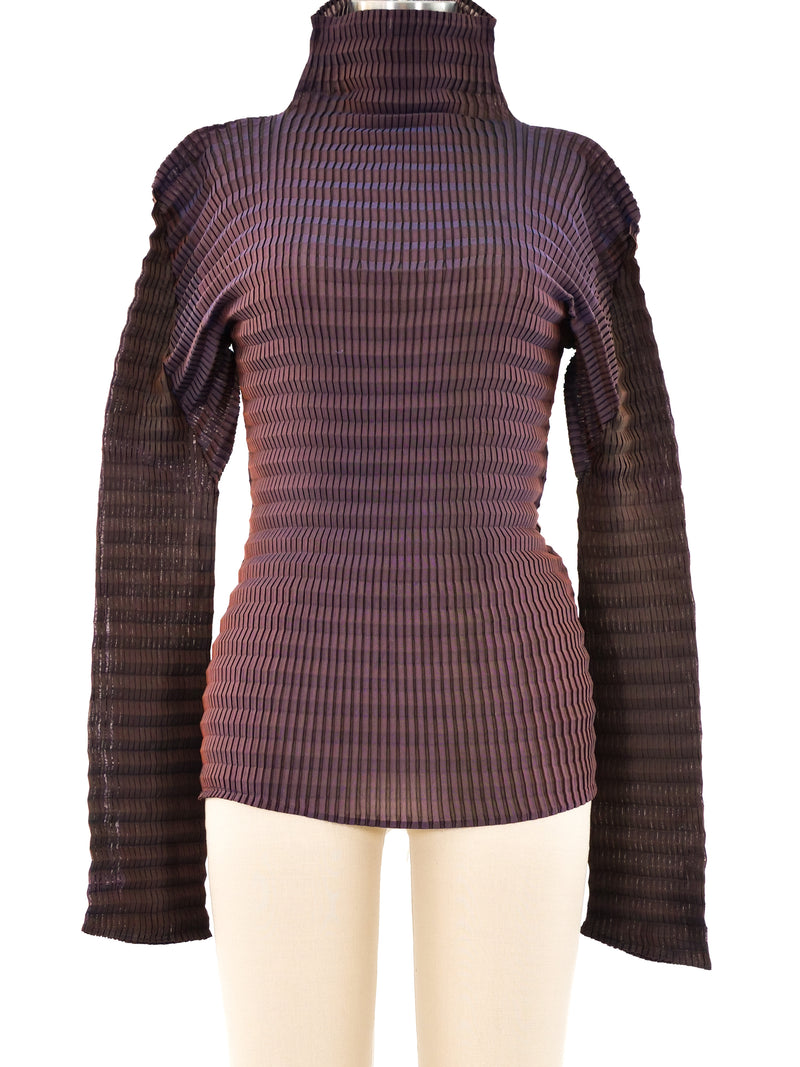 Issey Miyake Corrugated Plisse Top Top arcadeshops.com