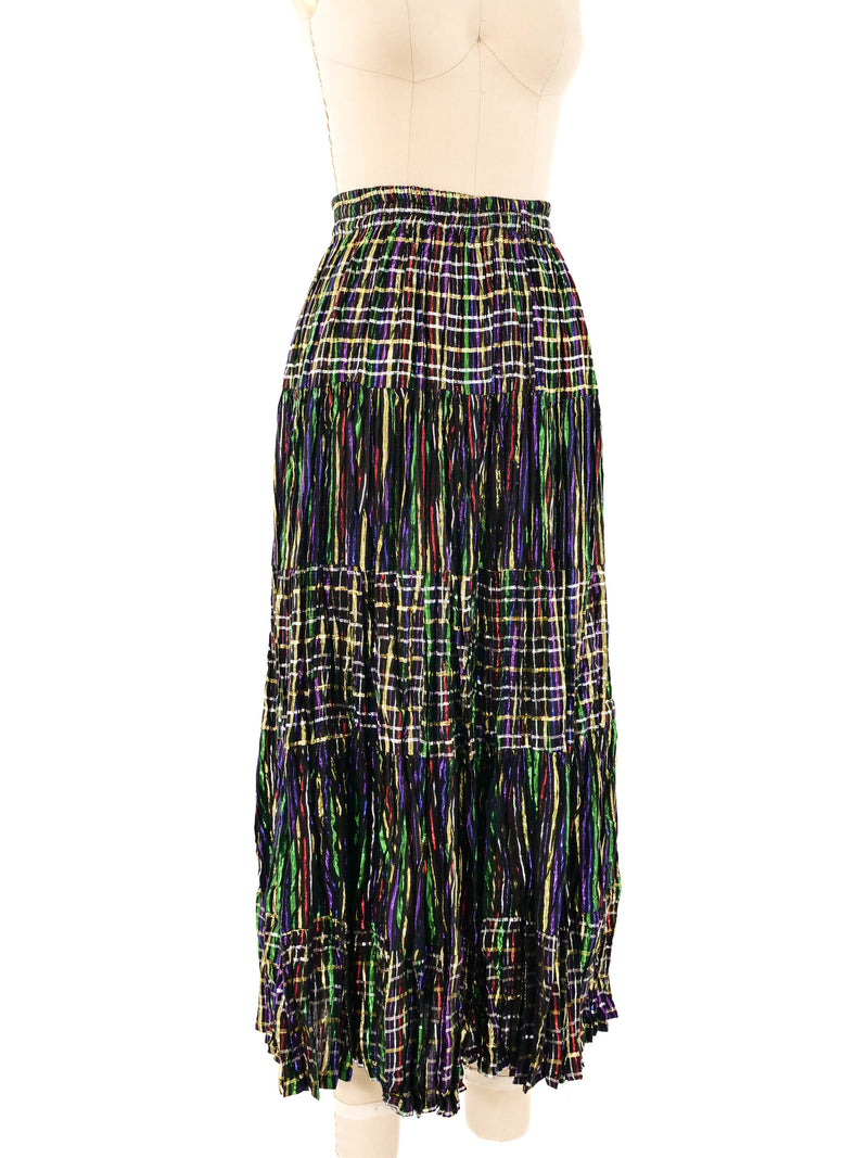 Rainbow Striped Lurex Maxi Skirt Bottom arcadeshops.com