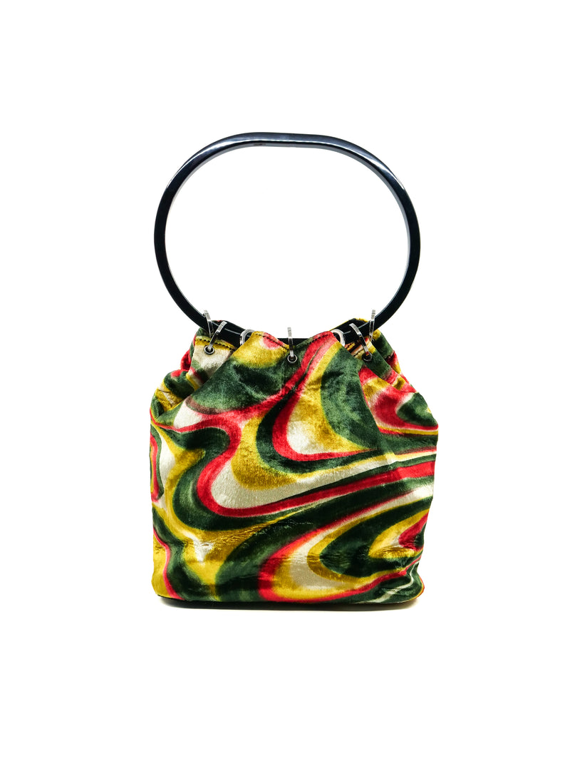 Gucci Psychedelic Swirl Velvet Ring Handle Bag Accessory arcadeshops.com