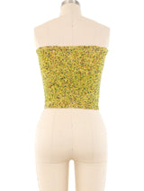 Krizia Chartreuse Beaded Tube Top Top arcadeshops.com