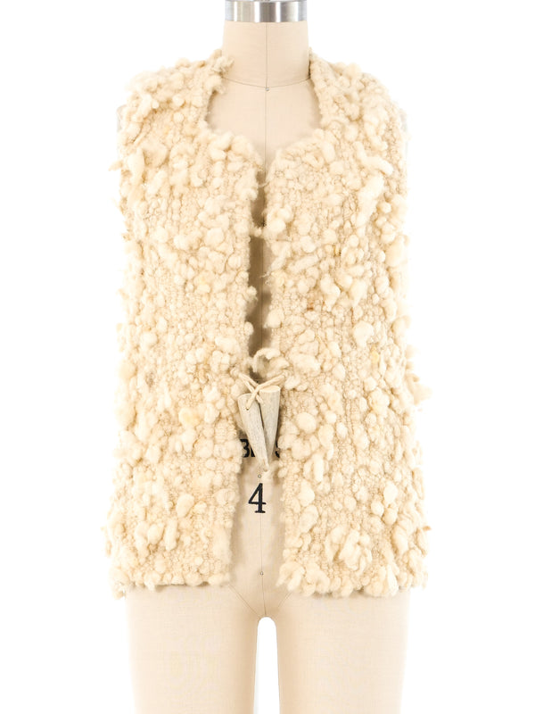 Ivory Hand Knit Vest Jacket arcadeshops.com