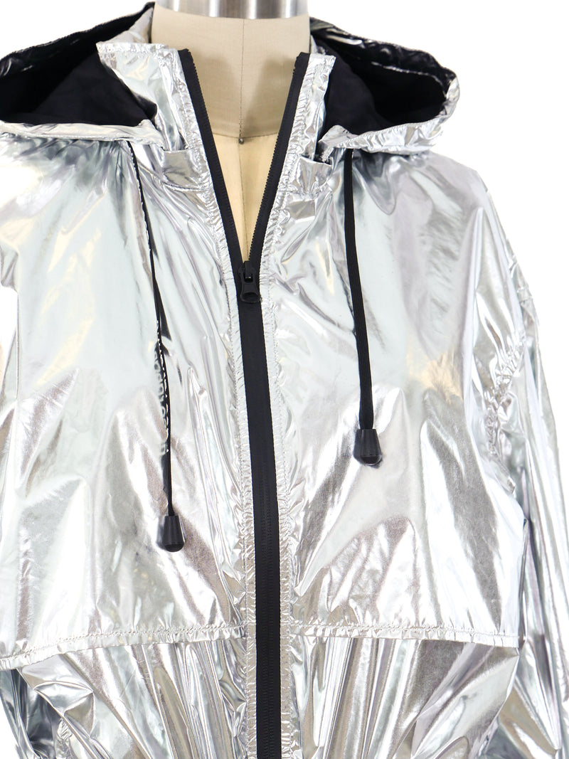 Paco Rabanne Metallic Silver Parka Jacket arcadeshops.com